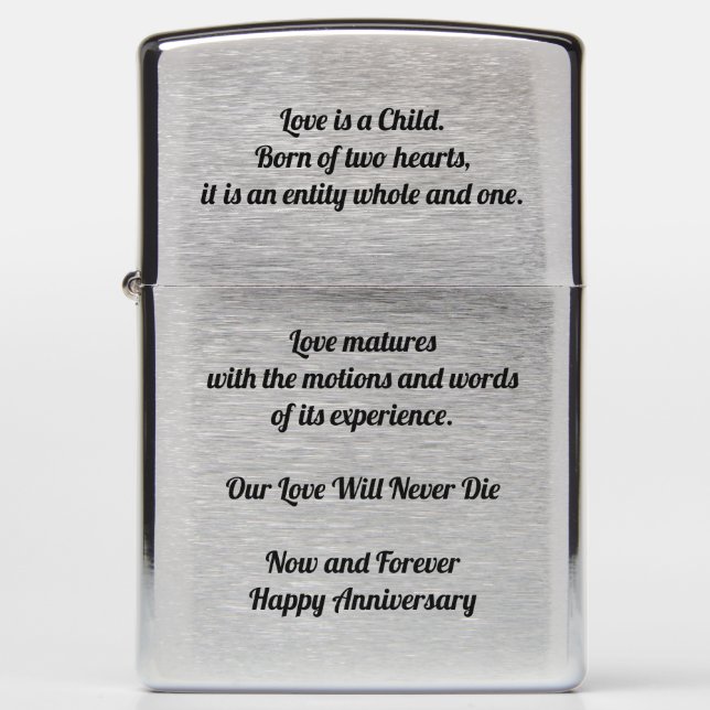 Love is a Forever - Anniversary Zippo Lighter (Front)