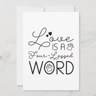 Love Is A Four-Legged Word Thank You Card