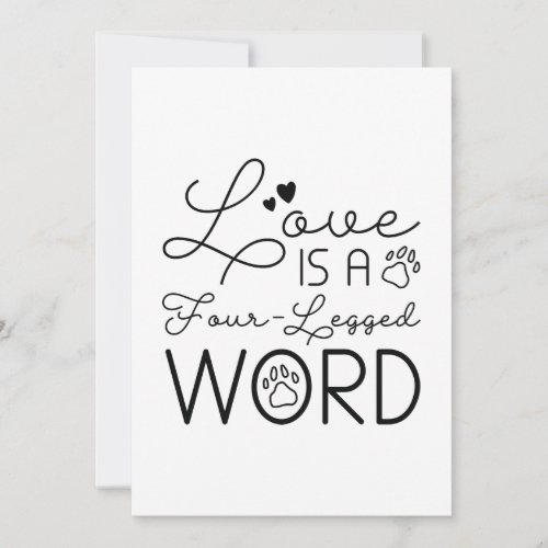 Love Is A Four_Legged Word Thank You Card
