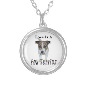 Love Is A Fox Terrier, Silver Plated Necklace