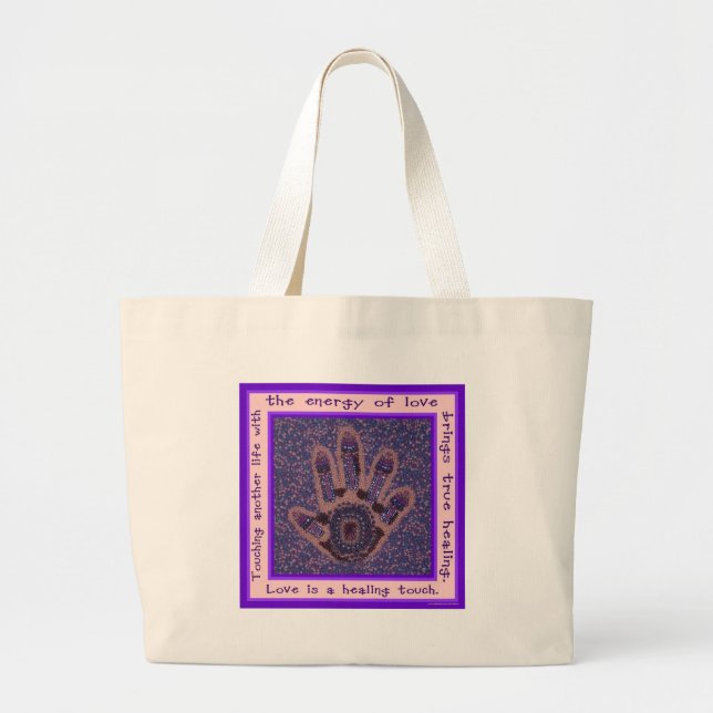 Love is a Healing Touch Large Tote Bag (Front)
