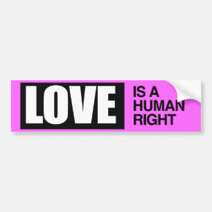 LOVE IS A HUMAN RIGHT -.png Bumper Sticker