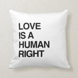 LOVE IS A HUMAN RIGHT THROW PILLOW