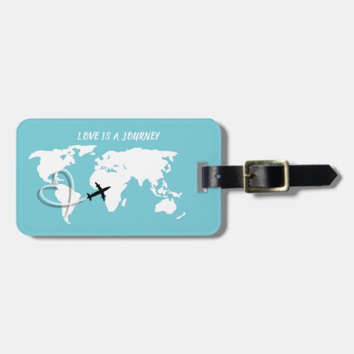 Love Is A Journey Happy Couple Personalized Luggage Tag