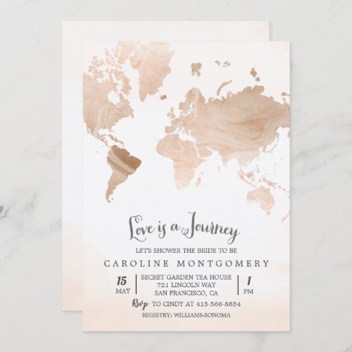 Love is a Journey Map Bridal Shower Invitation