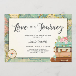 Love is a Journey Travel Bridal shower invitation