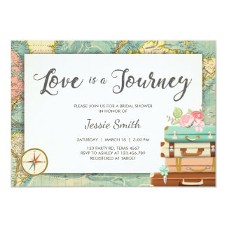 Love is a Journey Travel Bridal shower invitation