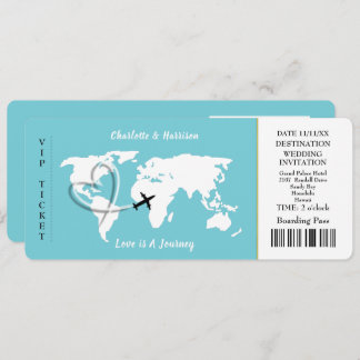 Love Is A Journey World Map Travel Theme Photo Invitation