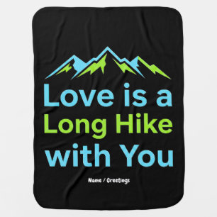 Love is a Long Hike with You Retro Mountain Couple Baby Blanket