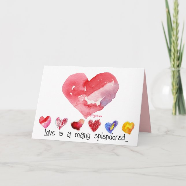Love is a many splendored .... Valentine Card (Front)