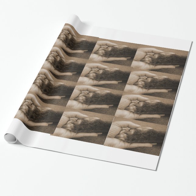 Love is: A Paw in Your Hand Wrapping Paper (Unrolled)