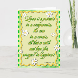 Love is a promise in a compromise card