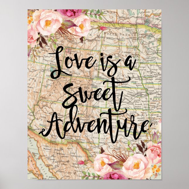 Love is a sweet adventure poster (Front)