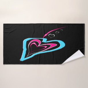 Love is a trail of hearts bath towel