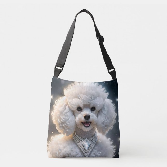 Love Is A White Spoiled Poodle, Crossbody Bag (Front)