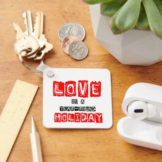 Love Is A Year-Round Holiday Typography Pinback Bu