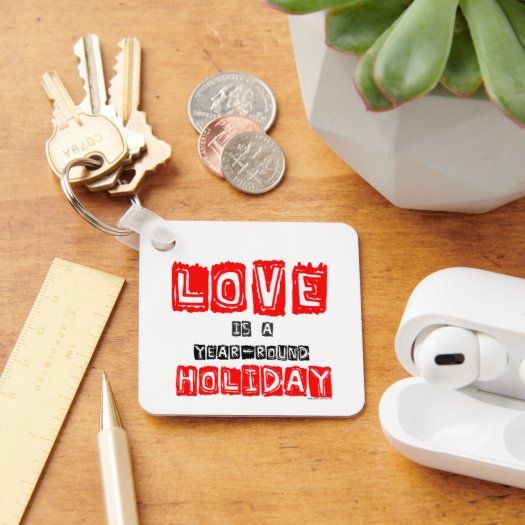 Love Is A Year-Round Holiday Typography Pinback Bu