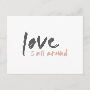Love is all Around   Modern Minimalist Movie Lyric Postcard