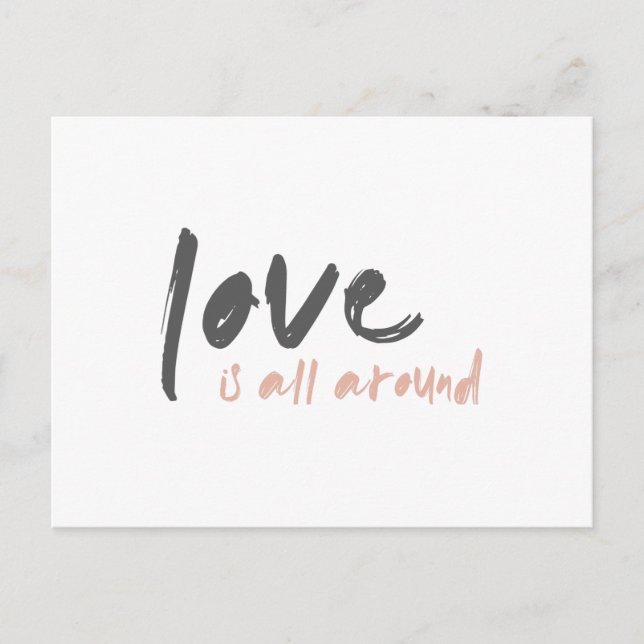 Love is all Around | Modern Minimalist Movie Lyric Postcard (Front)