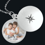 Love is All Around Siblings Photo Gift for Mom Locket Necklace<br><div class="desc">A special photo locket for mom on the birth of a new baby, lettered with "Love is all around". The template is set up for you to add your own photo of your family or just the siblings together for example. If you have any problems with placement, try cropping your...</div>