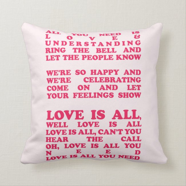 Love is all - Cotton Throw Pillow