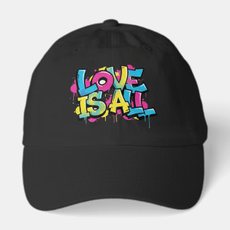 Love Is All Graffiti Art Black Baseball Cap