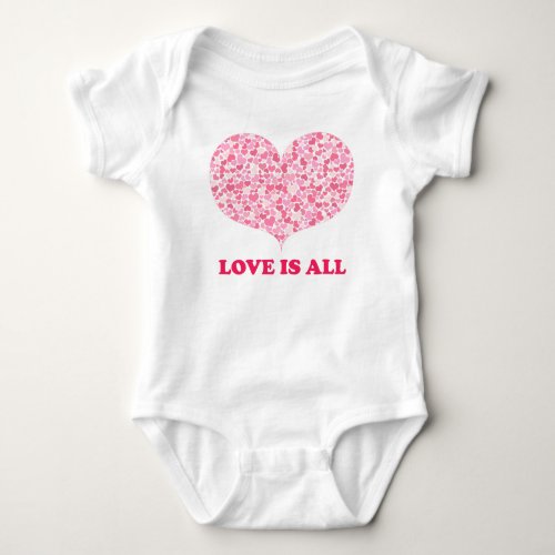 Love is all _ Pink Hearts Baby Jersey Bodysuit