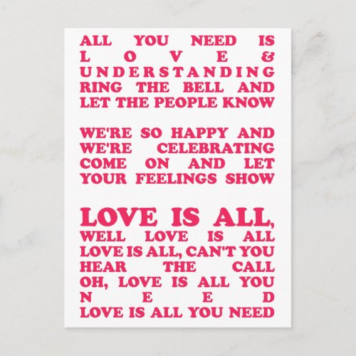 Love is All _ Postcard