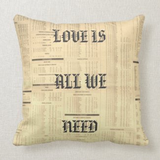 LOVE IS ALL WE NEED THROW PILLOW 