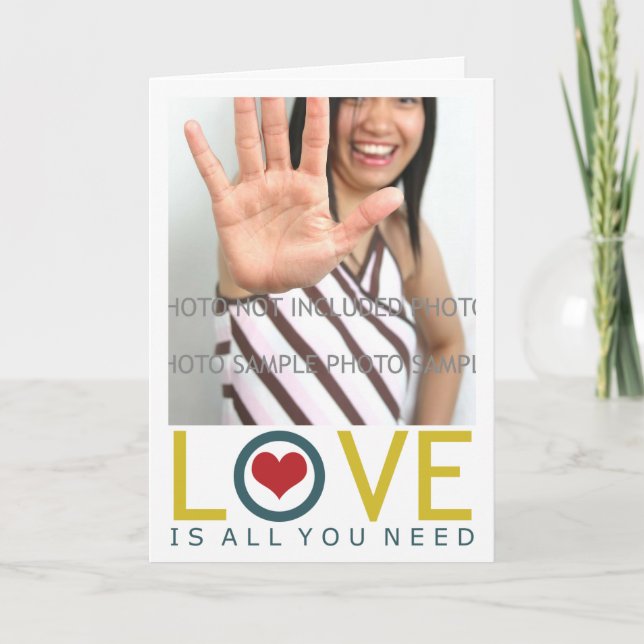 Love is All You Need Add Picture Card Template (Front)