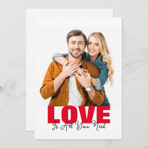 Love Is All You Need Flat Save The Date Card