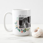Love Is All You Need Floral Couples Photo Collage Coffee Mug<br><div class="desc">Love Is All You Need Floral Couples Photo Collage Coffee Mug. This cute design features beautiful watercolor pink and sage peony flowers. Personalize this custom design by adding 3 photos of your own and your own custom quote.</div>