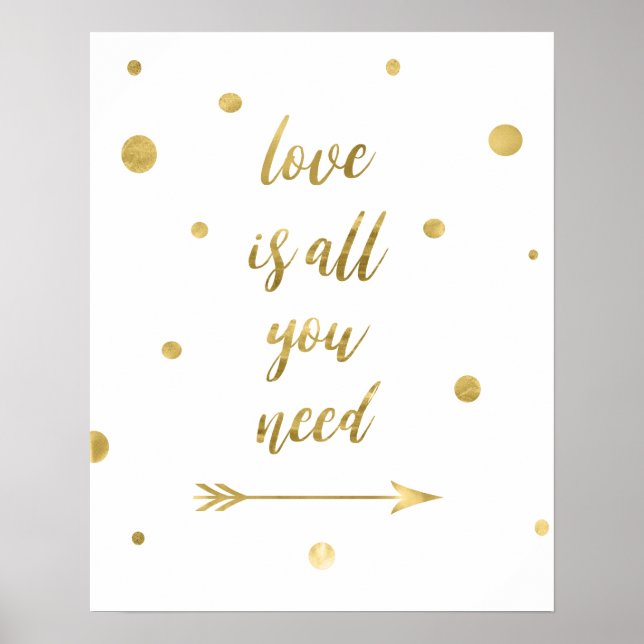 Love is all you need gold dots poster (Front)