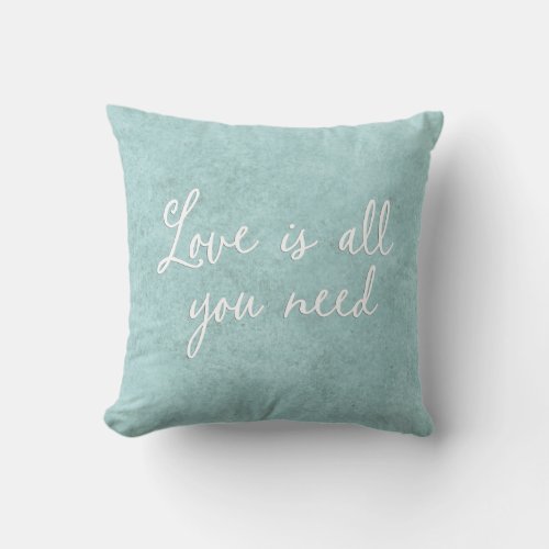 Love is All You Need Pillow _ Light Blue