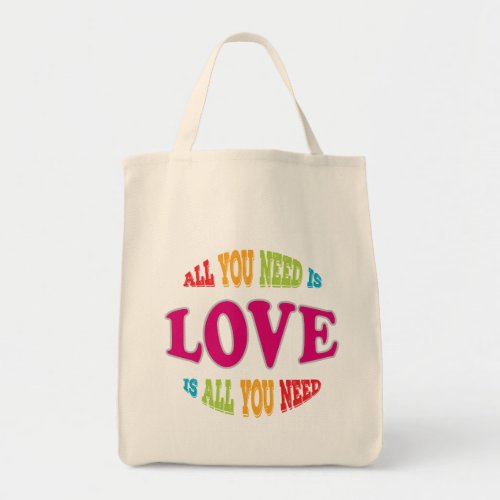 Love is All You Need Pink Magenta Valentines Day Tote Bag