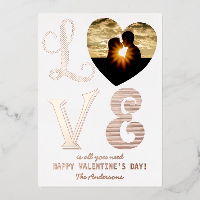 Love is all you need Valentine's Day Foil Card (Front)