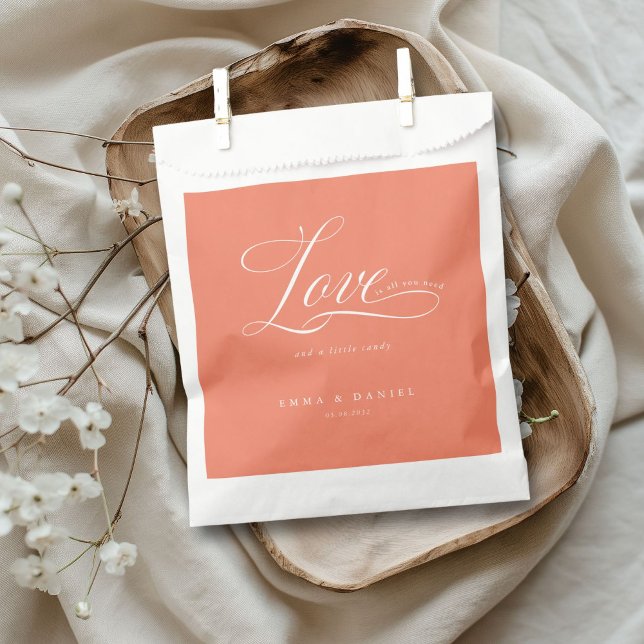 Love is all you need!  Wedding  Favor Bag (Love is all you need! Wedding Favor Bag with your name and date.)