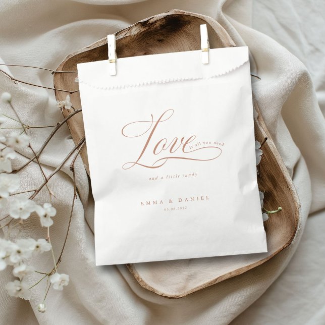 Love is all you need!  Wedding  Favor Bag (Love is all you need! Wedding Favor Bag with your name and date.)