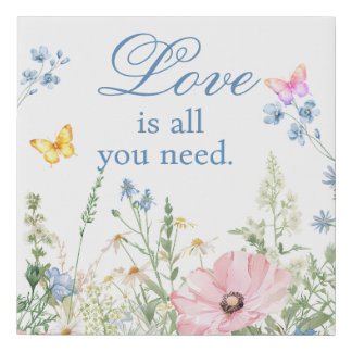 LOVE Is All You Need - Wildflower Garden Faux Canvas Print
