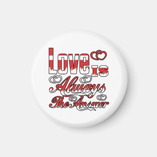 LOVE IS ALWAYS THE ANSWER Magnet BUTTON (Front)
