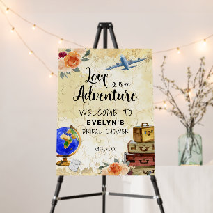 Love is an Adventure Bridal Shower Welcome Foam Board