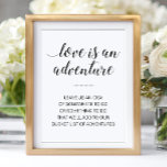Love Is An Adventure Bucket List Wedding Poster at Zazzle