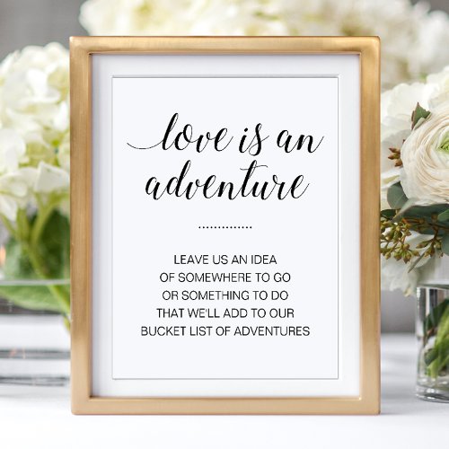 Love Is An Adventure Bucket List Wedding Poster