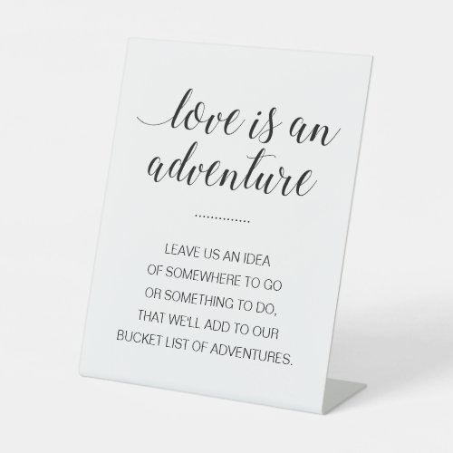 Love Is An Adventure Travel Bucket List Wedding Pedestal Sign