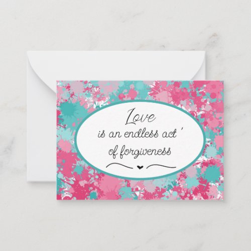 Love Is An Endless Act quote note card