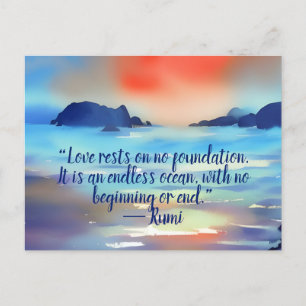 Love Is An Endless Ocean Watercolor Postcard