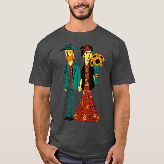 Love is Art Frida Kahlo and Van Gogh T-Shirt (Front)