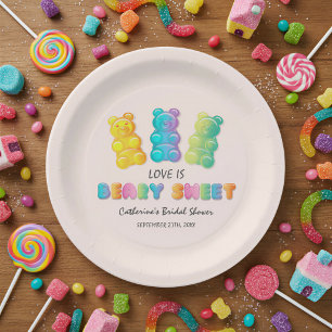 Love Is Beary Sweet Candyland Bridal Shower Paper Plates