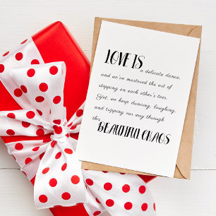 Love is Beautiful Chaos - Minimalist Typography Card