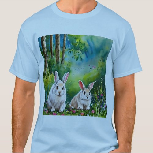 Love is being together rabbits in woods T_Shirt